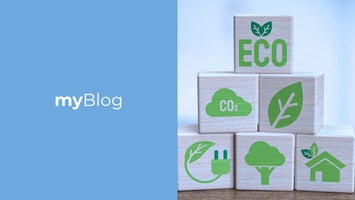 The ecology icon on wood cube for ESG concept 