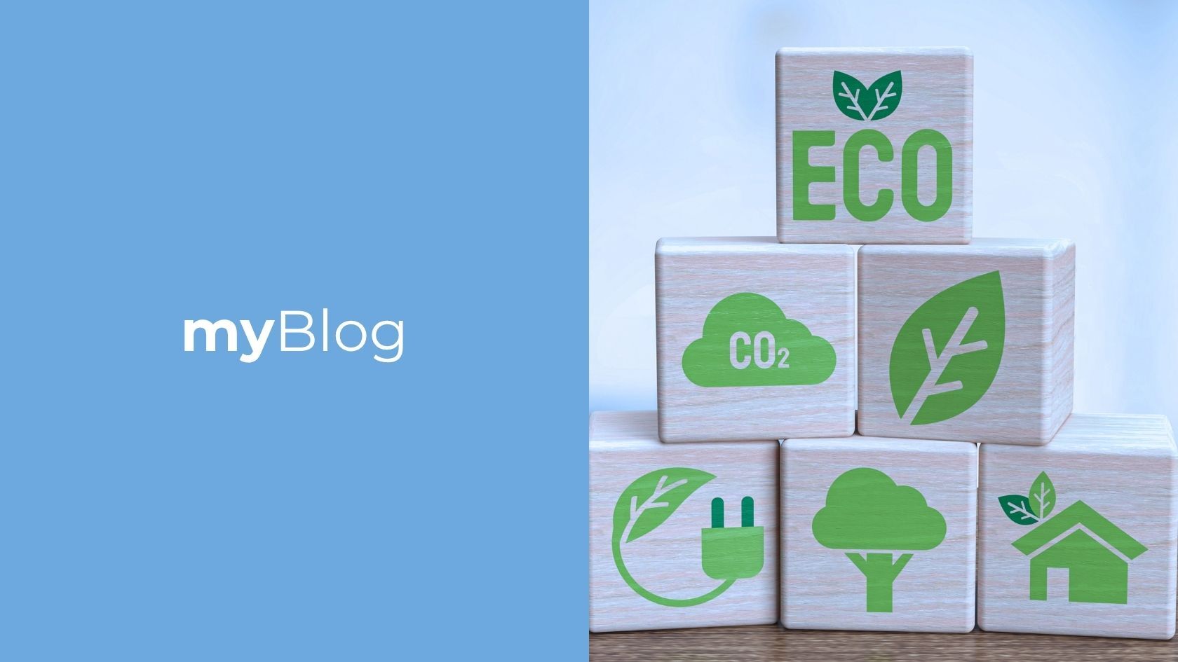 The ecology icon on wood cube for ESG concept 